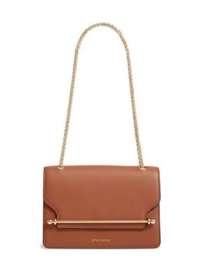Strathberry East West bag with Gold Hardware Crossbody or Shoulder Chestnut